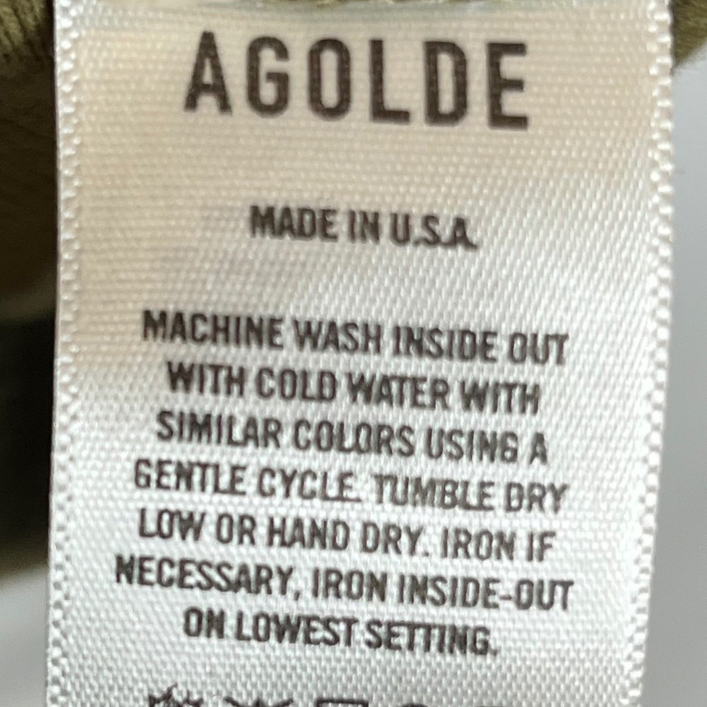 AGOLDE Ribbed Tank Top Medium Olive Green Minimalist Basic Casual Everyday - Picture 5 of 8
